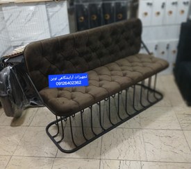 تصویر نیمکت پشدار فلزی سه نفره 