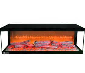 تصویر شومینه برقی الیسان سه طرفه سایز100 - تک رنگ fireplace 100