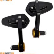 تصویر آینه سرفرمان موتور سیکلت فلزی طلایی کد h60 Golden metal motorcycle handlebar mirror Code h60