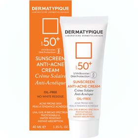 تصویر ضد آفتاب پوست چرب و جوشی درماتیپیک spf50+ حجم ۴۰ میل 