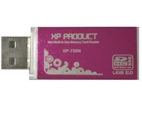 تصویر رم ریدر برند XP-product مدل XP-735N رنگ صورتی 