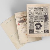 تصویر کاغذ اسکرپ بوک (160 برگه) - طرح اسناد محرمانه قدیمی انگلیسی 