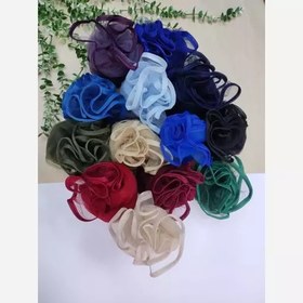 تصویر شال حریر دوردوزی شده زرشکی 