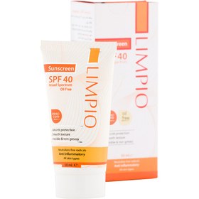 تصویر کرم ضد آفتاب فاقد رنگ Spf40 مناسب انواع پوست 50میل لیمپیو Limpio Spf40 Sunscreen Cream For All Skin Types 50ml