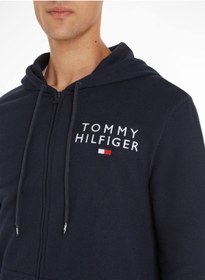 تصویر هودی راحتی مردانه با لوگوی اصلی، رنگ سرمه‌ای برند Tommy Hilfiger Men's Original Logo Lounge Hoody, Navy