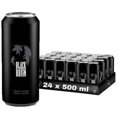 تصویر نوشابه انرژی زا بلک برن 500 میل Black Bruin باکس 24 عددی BLACK BRUIN Energy Drink 500 MI 24 pieces