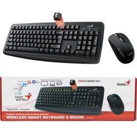 تصویر کیبورد و ماوس بی سیم جنیوس مدل KM-8100 Genius KM-8100 Wireless Keyboard and Mouse