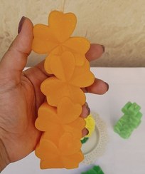 تصویر شمع دکوری دستساز طرح شبدر پله ای - جعبه کرافت / 