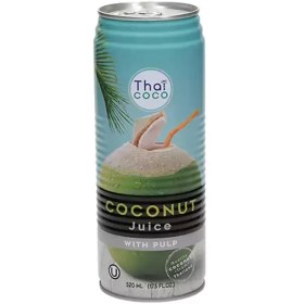 تصویر آب نارگیل تای کوکو thai coco تایلندی 520 میلی لیتر باکس 24 عددی Thaicoco Coconut Water CAN 520 ml