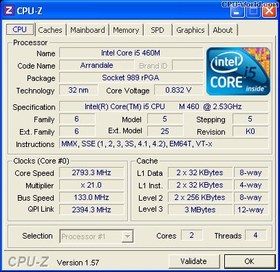 تصویر سی پی یو intel مدل core i5-460M 
