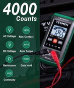 تصویر مولتی متر دیجیتال هوشمند TESMEN مدل TM-510 با شمارش 4000، تست ولتاژ غیرتماسی NCV و اتورنج TESMEN TM-510 Digital Multimeter 4000 Counts Intelligent Auto-Ranging NCV Voltage Tester