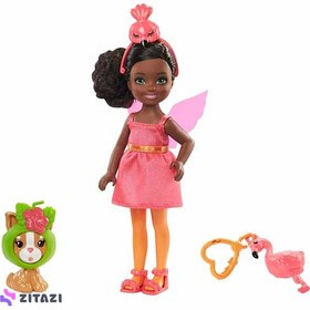 تصویر عروسک باربی مو فرفری مشکی مدل Barbie Costume Chelsea and Her Pet Play Sets - زمان ارسال 15 تا 20 روز کاری 