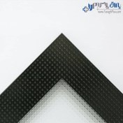 تصویر درب شیشه ای کابینت و کمد لباس با پروفیل قاب دکوفیکس مشکی 