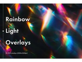 تصویر مجموعه افکت نور رنگین‌کمانی 