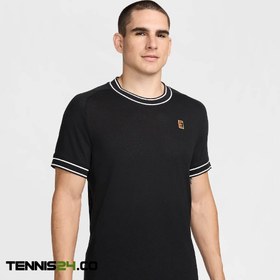 تصویر تی شرت تنیس مردانه نایک Nike Court Heritage T-Shirt - مشکی 