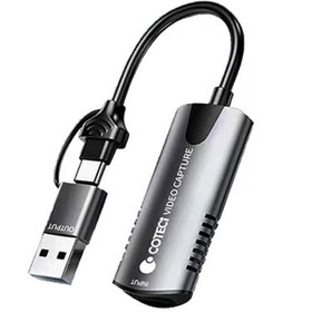 تصویر مبدل یو اس بی و تایپ سی به اچ‌دی‌ام‌آی کوتسی 83015 Coteci 83015 2 in 1 Video Adapter Converter USB-A Type-C HDMI Laptop HP