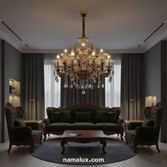 تصویر لوستر شاخه ای زاماک رنگ مشکی (کد:8801) 