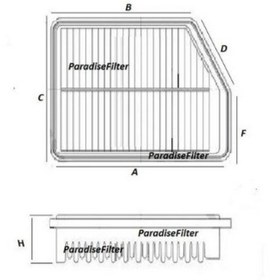 تصویر فیلتر هوا طرح اصلی هیوندا ، النتر ؛ کیا ، سراتو (OEM : 28133-3X000) / نانوفیلتر 