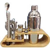 تصویر ست بار سرد دو طبقه 11 تکه ا Bartender Kit Cocktail Shaker Set Bartender Kit Cocktail Shaker Set