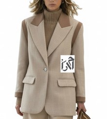 تصویر کت زنانه لینن چهارخانه 