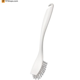 VIDEVECKMAL Dish-washing brush with dispenser, bright orange