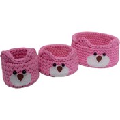 تصویر سبد وسایل اتاق کودک طرح خرسی مدل BEAR-01 مجموعه ۳ عددی 