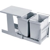 تصویر سطل زباله دو مخزنه متوسط (46 لیتری) ریل کف تاندم آدلان سامینا کد 838 