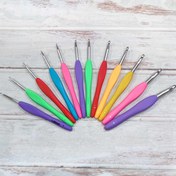 تصویر قلاب بافتنی دسته ژله ای(انواع سایز) 