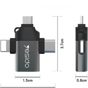 تصویر مبدل او تی جی سه کاره یسیدو مدل Yesido OTG GS15 3 in 1 عمده 