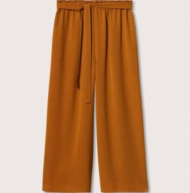 تصویر شلوار روزمره زنانه زرد برند mango 27018631 Kemerli Culotte Pantolon