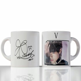 تصویر لیوان ماگ طرح بی تی اس مدل وی (تهیونگ) BTS V (Teahyung) mug