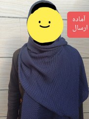 تصویر شال نخی پلیسه صدفی منگوله دار 