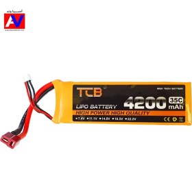 تصویر باتری لیتیوم پلیمر 2 سل TCB 7.4V 4200mAh 35C 