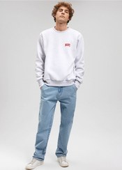 تصویر سویشرت طوسی با چاپ لوگو -82498 