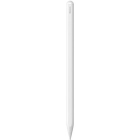 تصویر قلم لمسی بیسوس مدل SXBC080102 Baseus Smooth Writing 2 Series Dual Charging Stylus, White (Active Version Wireless/Cabled Charging, with Simple Series Data Cable White and active pen tip)