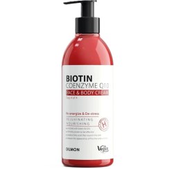 تصویر کرم دست و صورت حاوی بیوتین و کیوتن کاسه ای (260میل) و پمپی (350 میل) دیلمون - پمپی 