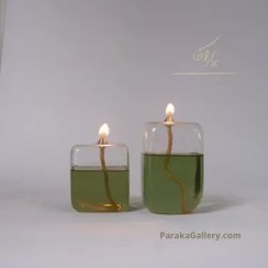 تصویر ست شمع پیرکس دو عددی مدل کیوب (مکعبی) 