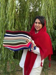 تصویر شال وارداتی پلیسه نخی میس مورال miss mural 