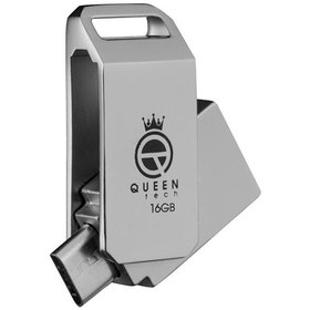 تصویر فلش او تی جی 16 گیگابایت Queen Beta OTG ا Queen Beta 16GB USB 2 Flash Memory Queen Beta 16GB USB 2 Flash Memory