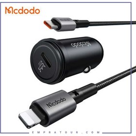 تصویر شارژر فندکی مک دودو مدل CC-7492 به همراه کابل Type-c به لایتنینگ Mcdodo CC-7492 car charger