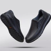 تصویر کفش طبی مردانه چرم مشکی کد TB003BK 