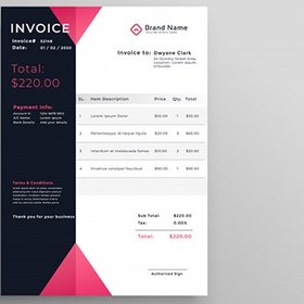 تصویر فاکتور و صورتحساب چند منظوره – Modern invoice template 