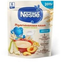 تصویر غذای کمکی با شیر چند غله با گلابی و هلو نستله Nestle 