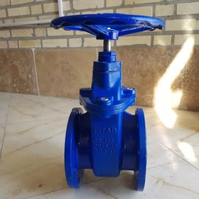 تصویر شیر فلکه کشویی چدنی فیتاب 4 اینچ زبانه لاستیکی fitab valve