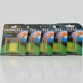 تصویر باتری دوتایی نیم قلم شارژی Duracell Recharge Ultra 1.2V AAA Duracell Recharge Ultra 1.2V AAA Battery