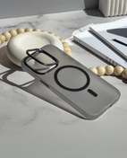 تصویر قاب گوشی آیفون مدل لنز استندی کرکره ای مگ سیف دار - سفید / iPhone 13promaxمشکی 