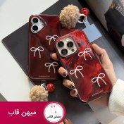 تصویر قاب موبایل آیفون Iphone16 چری پاپیونی با آویز زنگوله ای T 