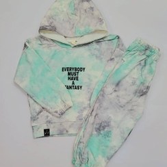 تصویر ست هودی و شلوار بچگانه طرح آبرنگی برند کوالا سایز ۲ تا ۷ سال 