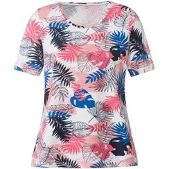 تصویر تیشرت زنانه آستین کوتاه مدل یقه گرد جنس الاستین - سفید هاوایی / 40الی42 ا T shirts 2107 T shirts 2107