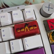 تصویر دکمه کیبورد مکانیکال لوگو بازی کانتر زمینه مشکی Csgo\ کیکپ کاستوم کیبورد مکانیکال Cs2 keycap, دکمه کیبورد بازی